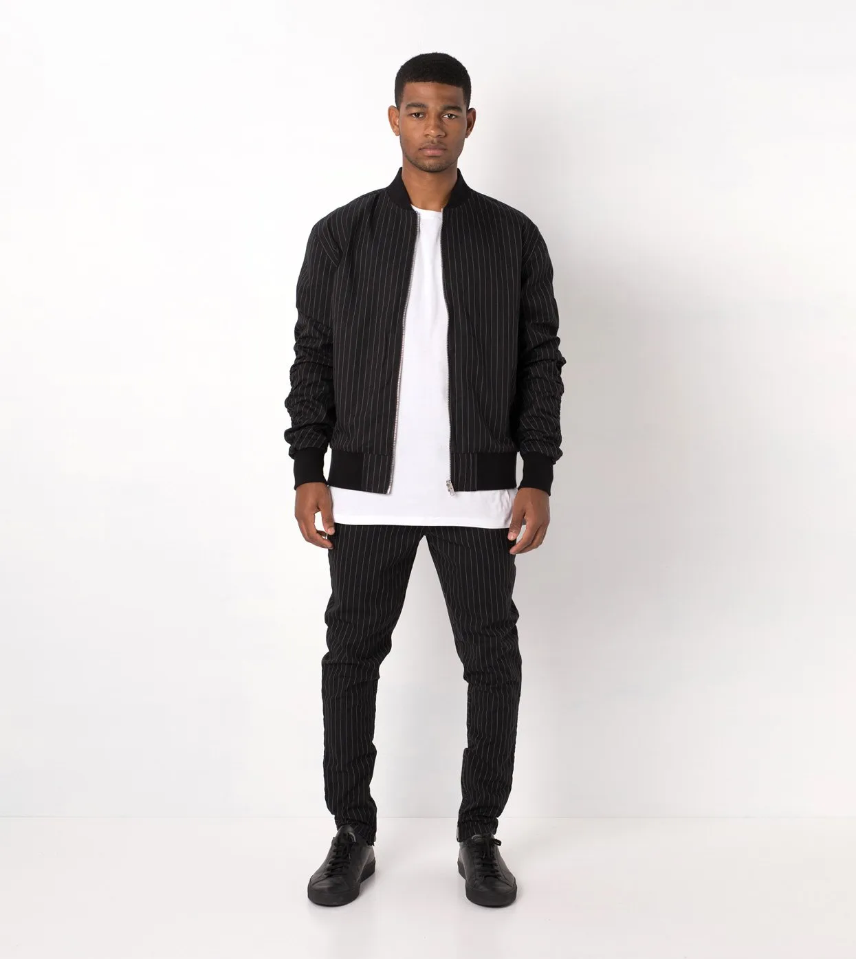 Pinstripe Reversible Bomber Black/White - Sale