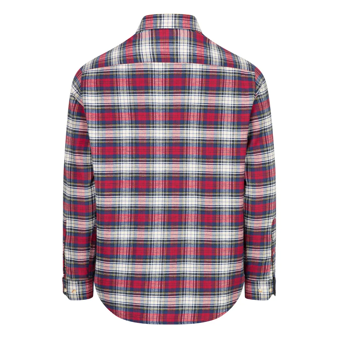 Pitscottie Flannel Shirt - Red Tartan Check by Hoggs of Fife