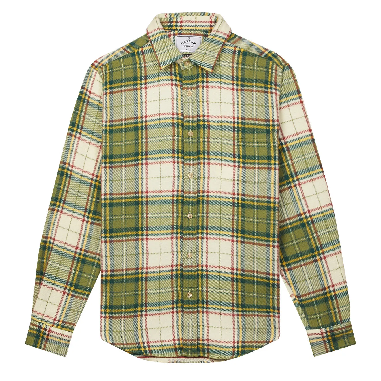 Portuguese Flannel Portlad Check Shirt Green / White / Red / Yellow