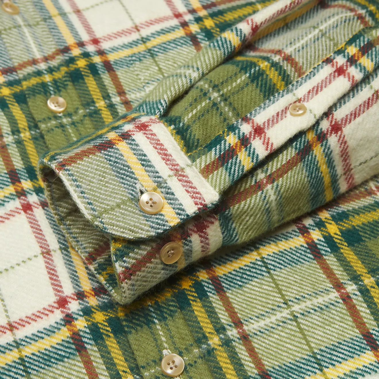 Portuguese Flannel Portlad Check Shirt Green / White / Red / Yellow