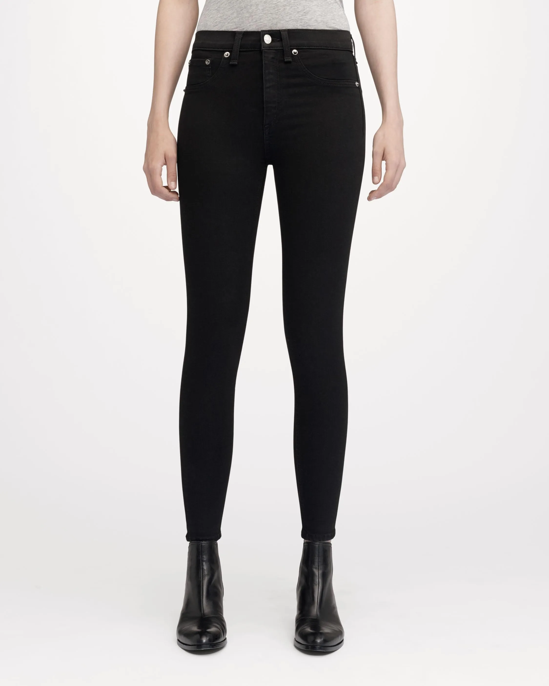 Rag & Bone - High Rise Ankle Skinny in Black