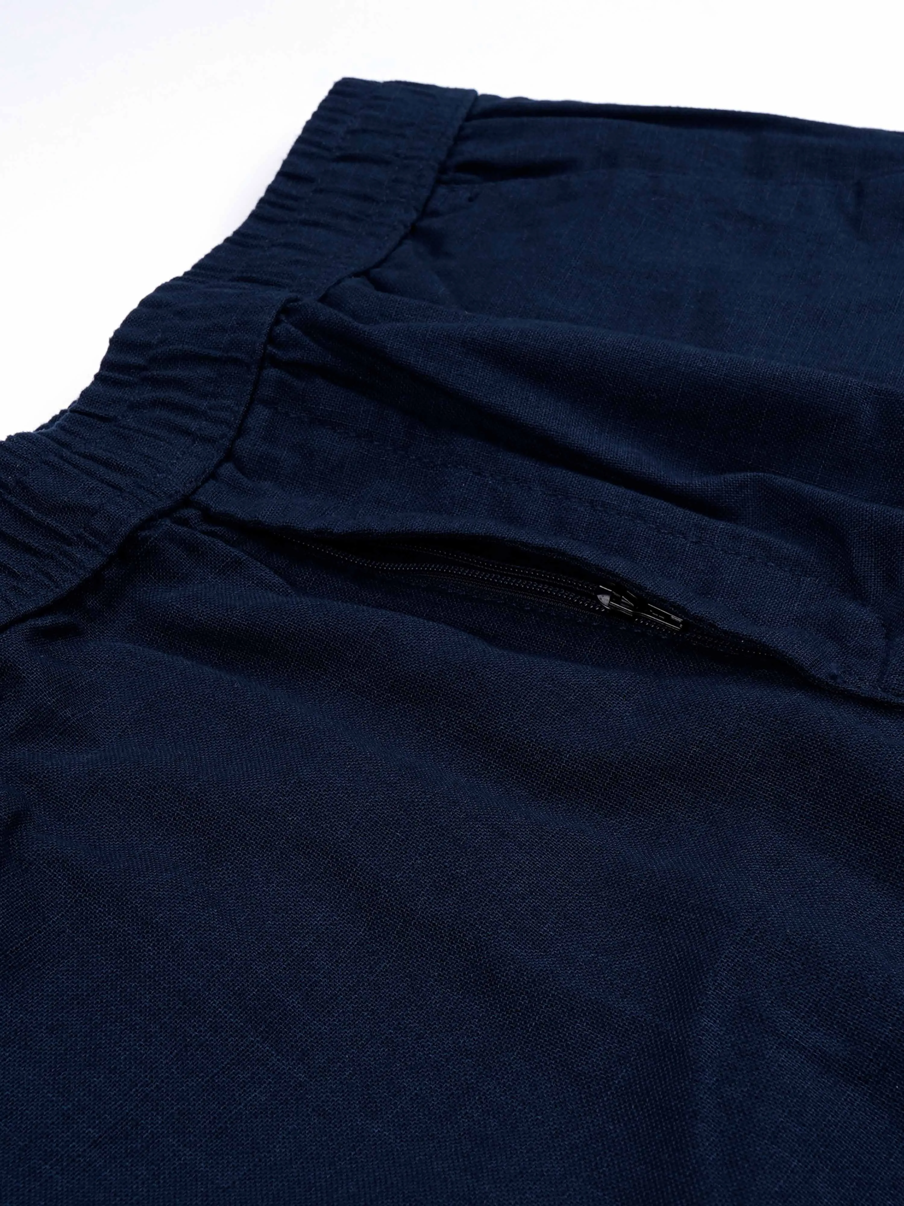 Raw Slub Relaxed Navy Flexiwaist Pants