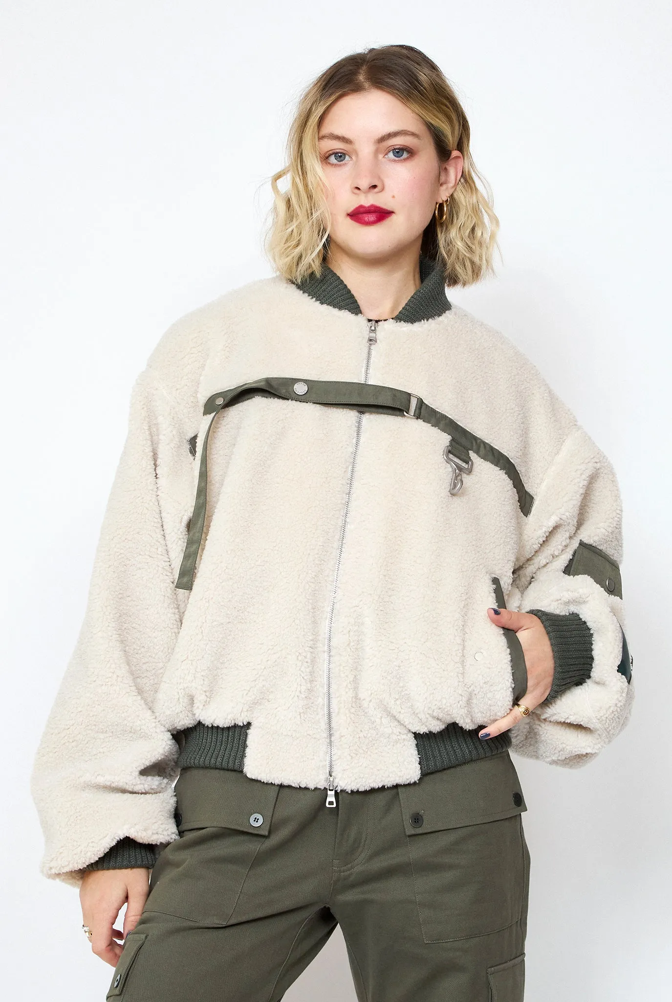 REESE COOPER Bomber Sherpa Fleece Jacket