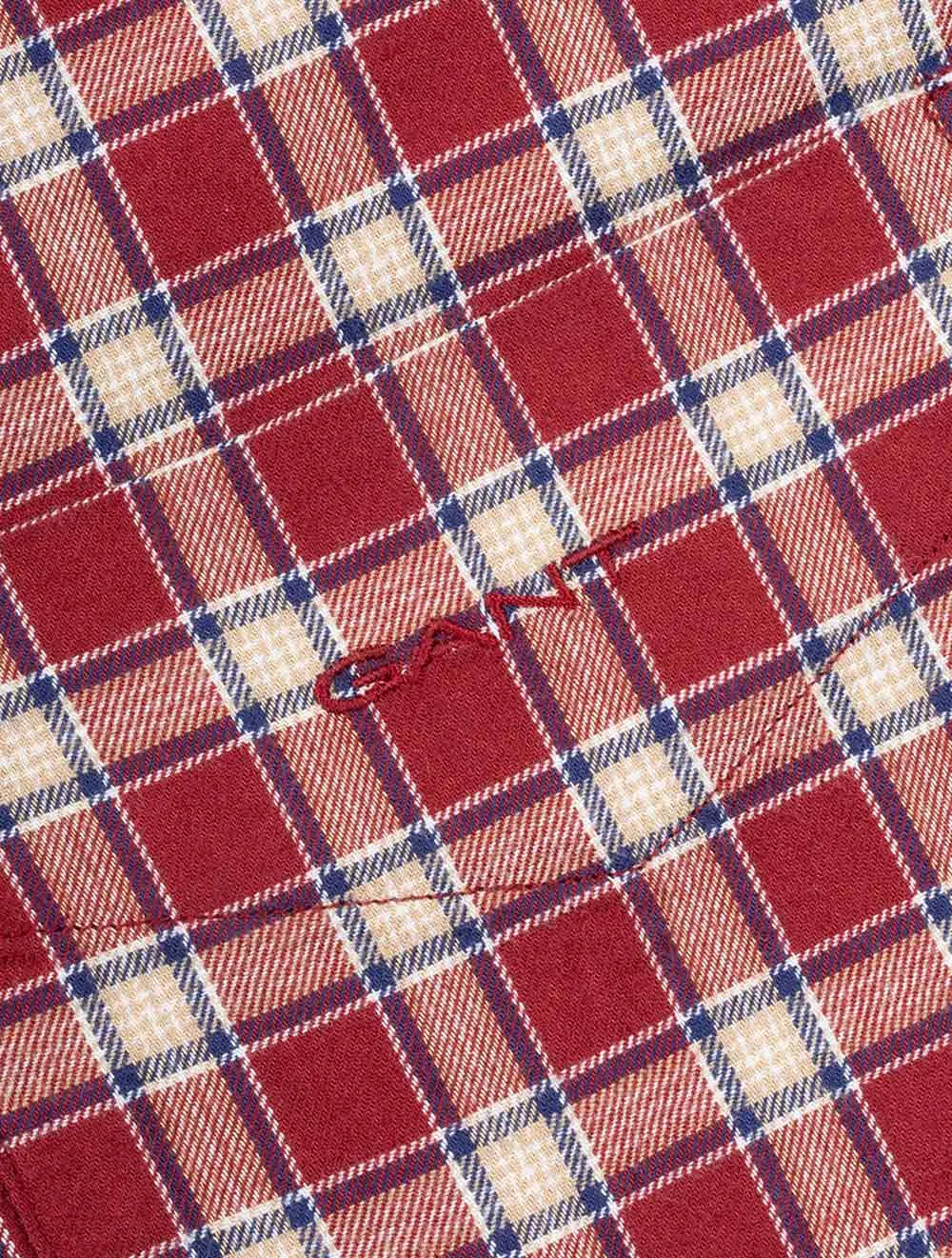 Regular Micro Tartan Flannel Shirt Plumped Red