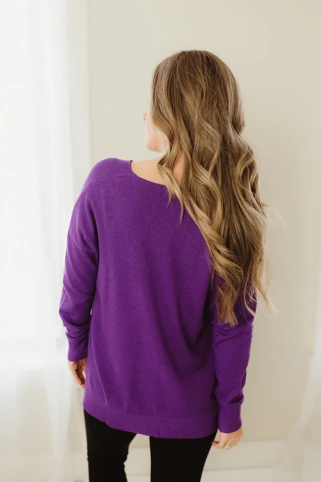 Relaxed Fit V Neck Sweater