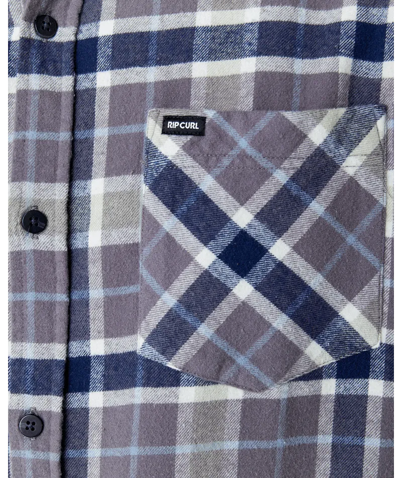 Rip Curl Checked In Flannel L/S Shirt-Dark Grey