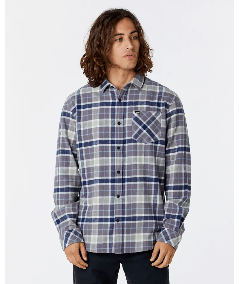 Rip Curl Checked In Flannel L/S Shirt-Dark Grey