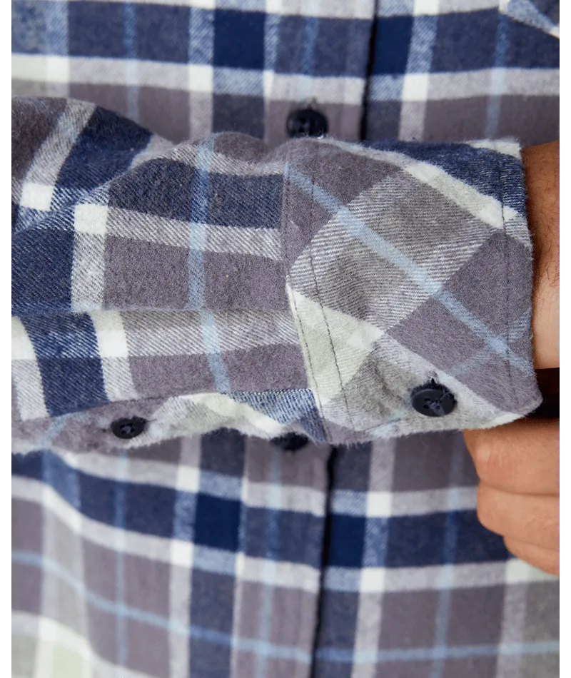 Rip Curl Checked In Flannel L/S Shirt-Dark Grey