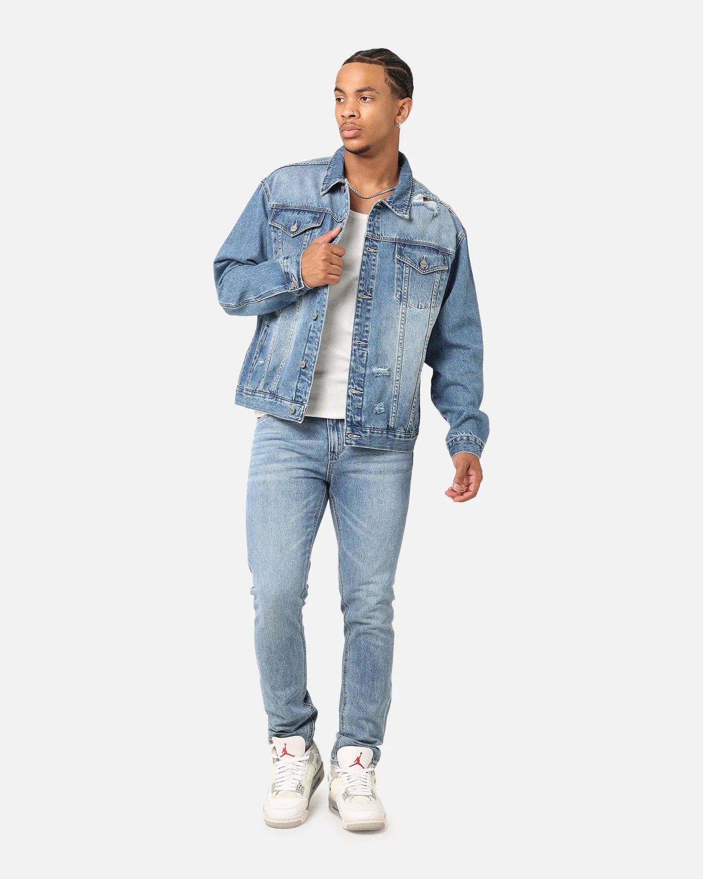 Saint Morta Denim Trucker Jacket Mid Blue Denim