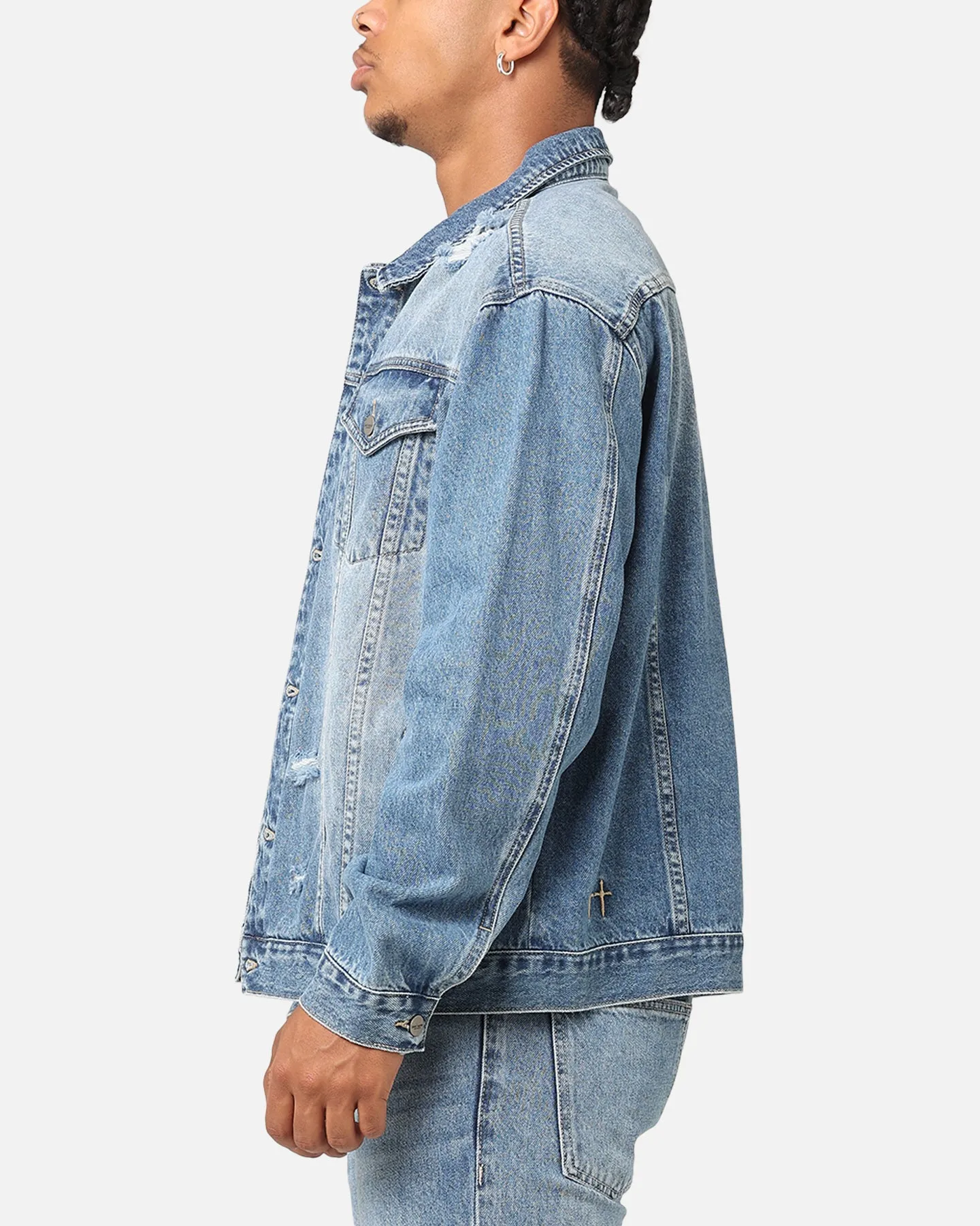 Saint Morta Denim Trucker Jacket Mid Blue Denim