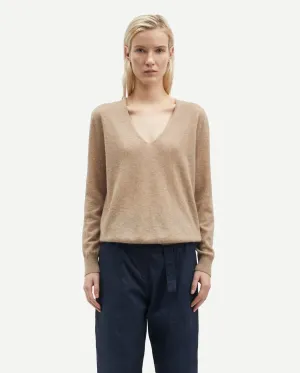 SALOREA V-NECK SWEATER 15336 / KHAKI MELANGE