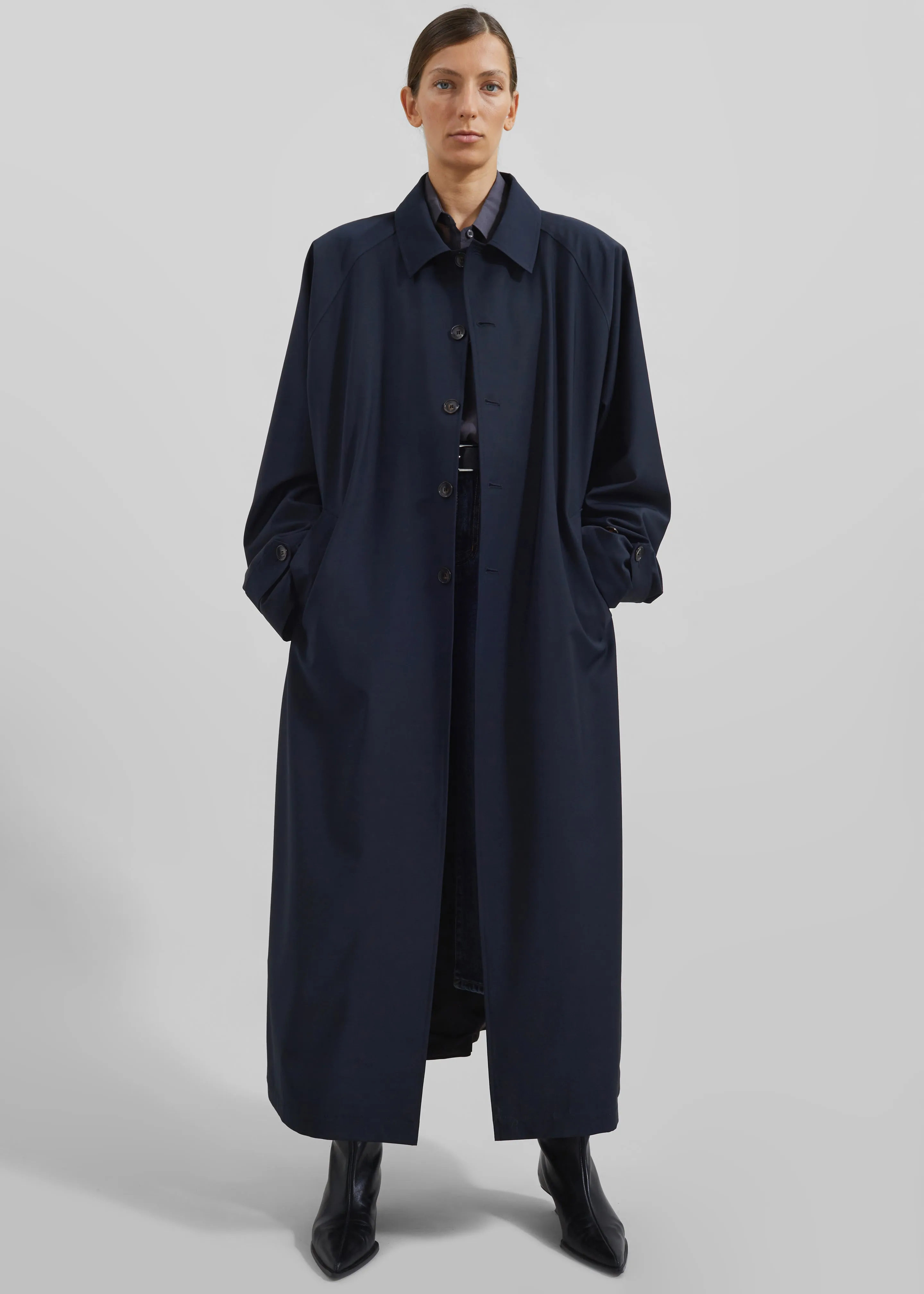 Shay Trench Coat - Dark Navy