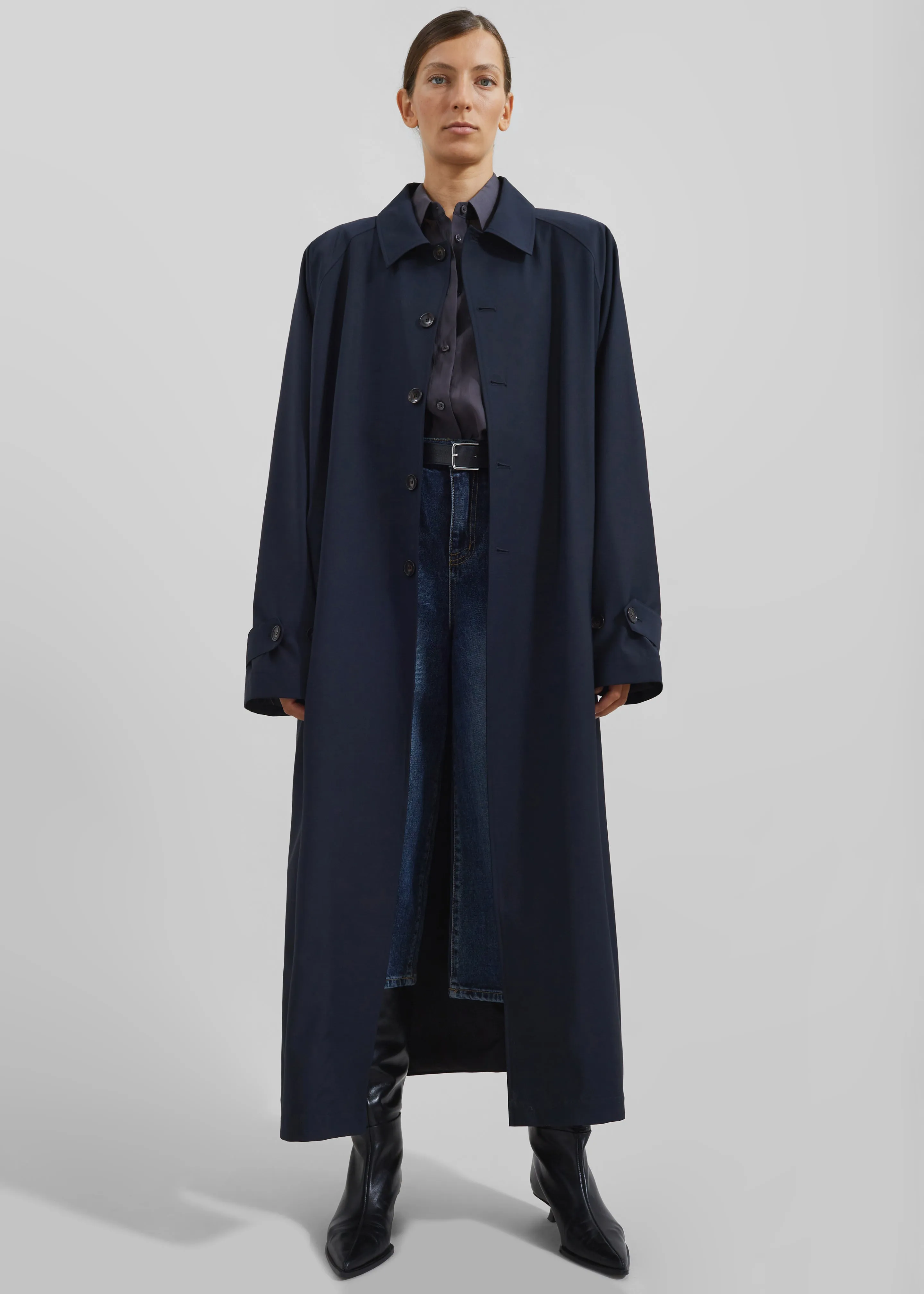 Shay Trench Coat - Dark Navy