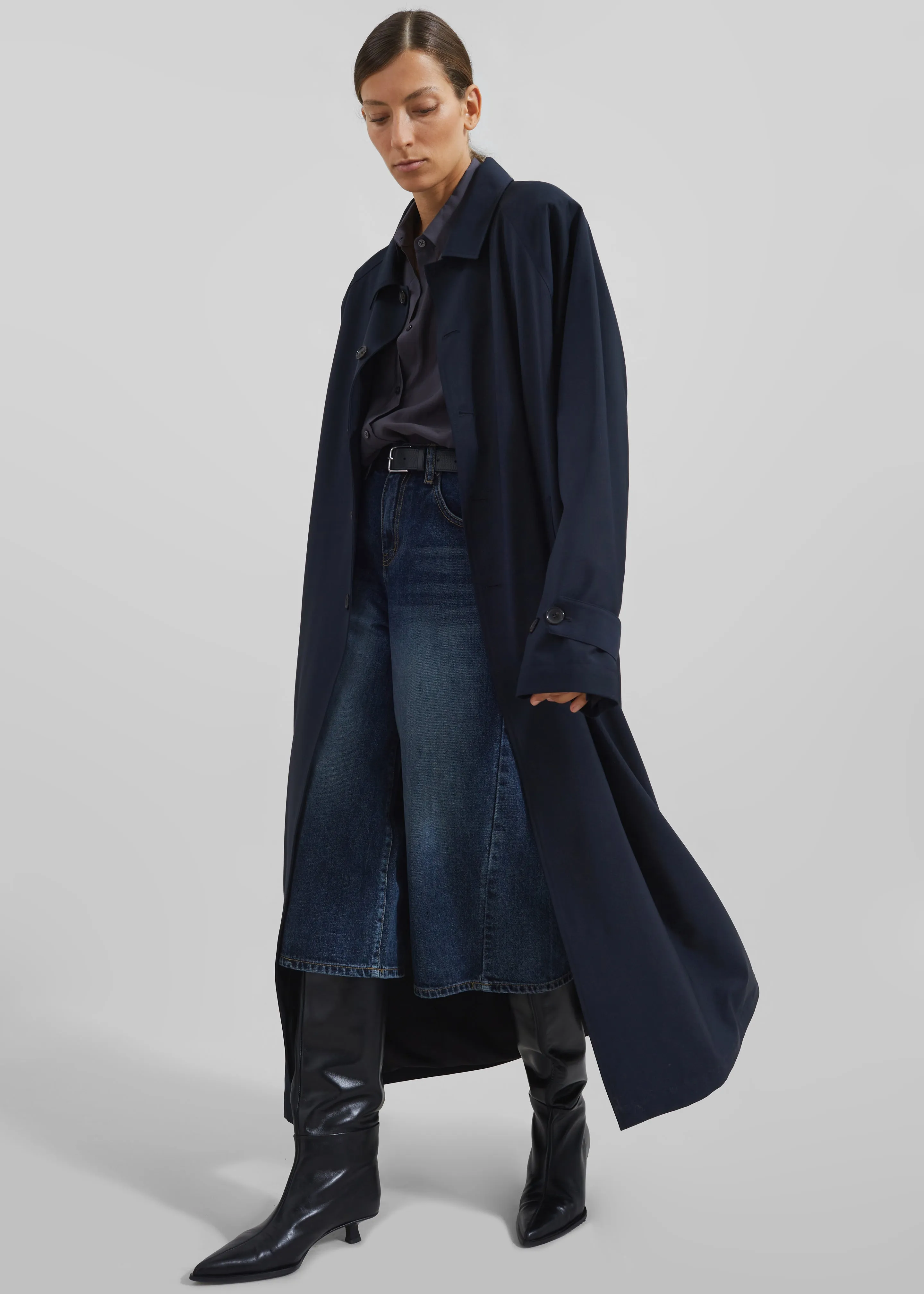 Shay Trench Coat - Dark Navy