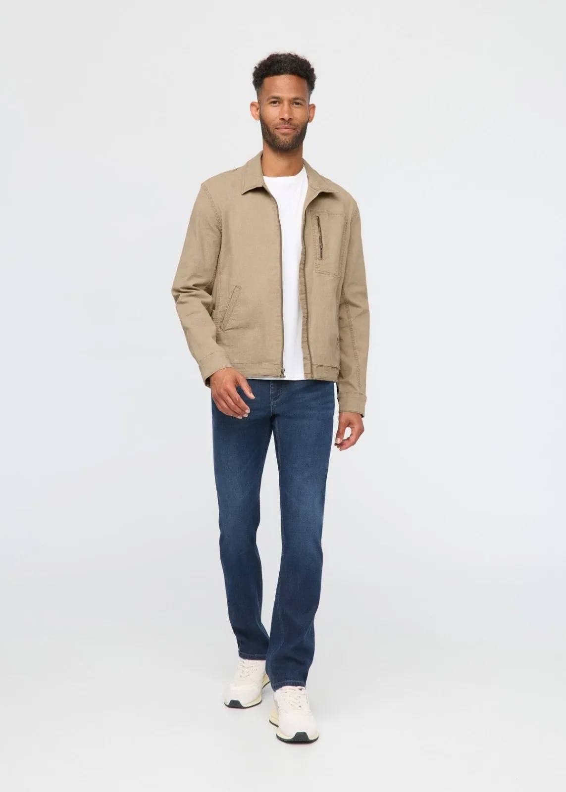 Stretch Canvas Utility Jacket - Tan