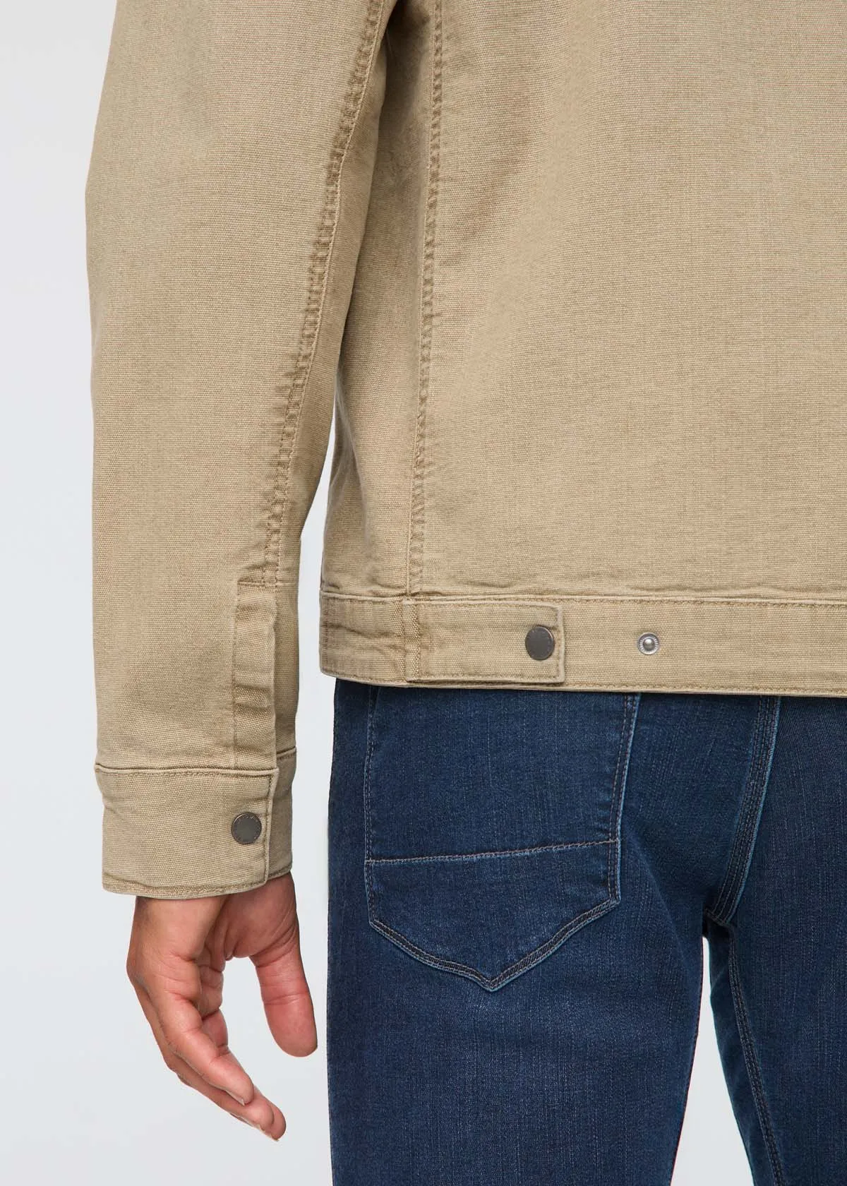 Stretch Canvas Utility Jacket - Tan