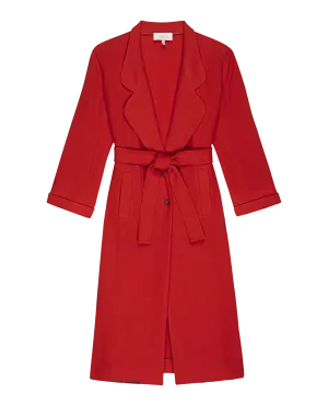 The Trapunto Trench Coat. -- Hot Red