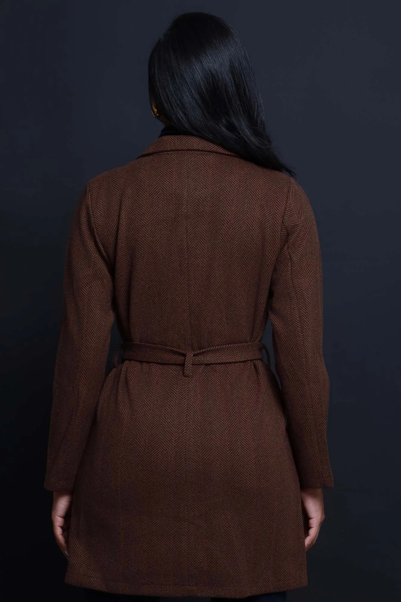 To The Future Wool Double Breasted Coat - Brown