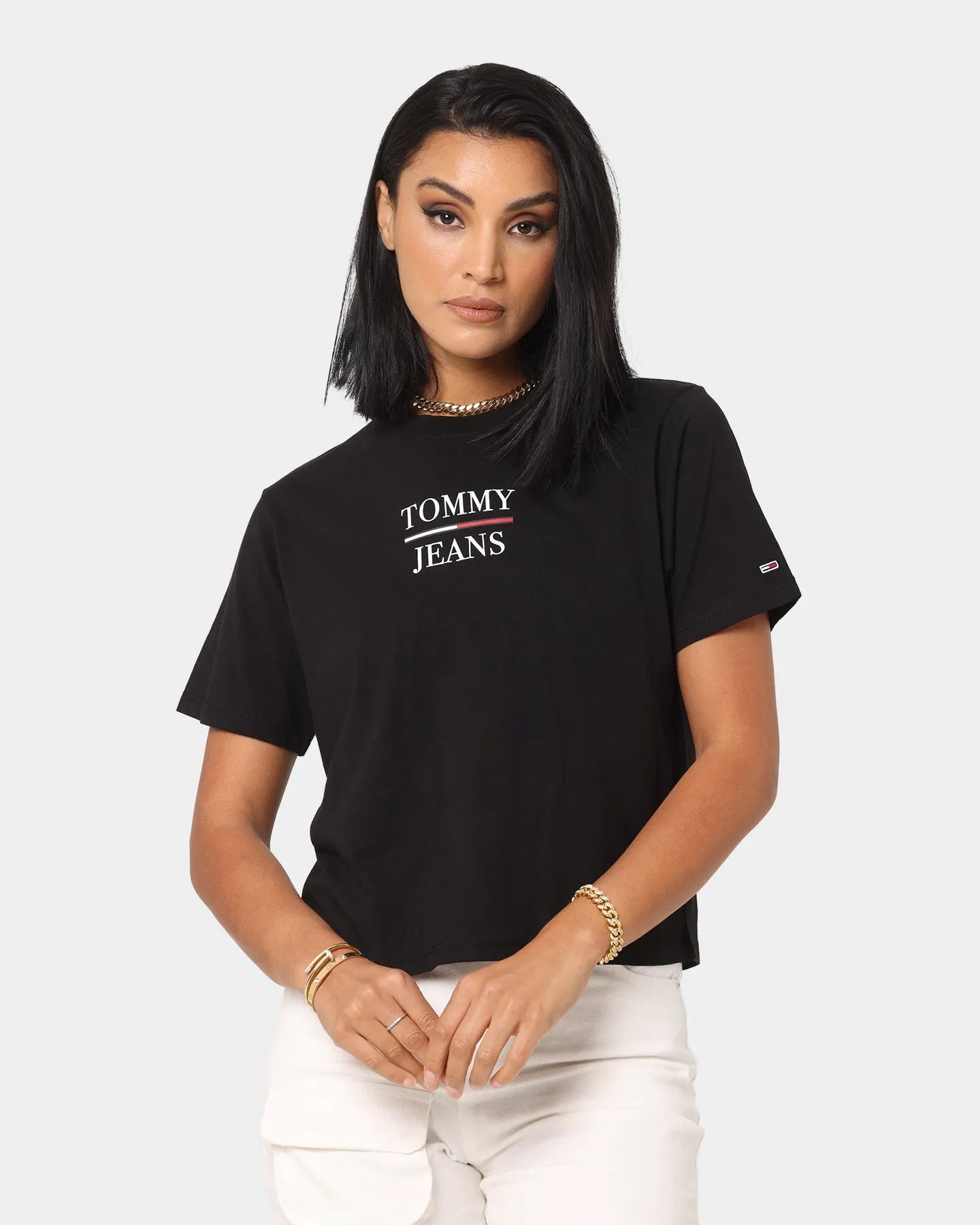 Tommy Jeans Women's Boxy Crop Tommy T-Shirt Black