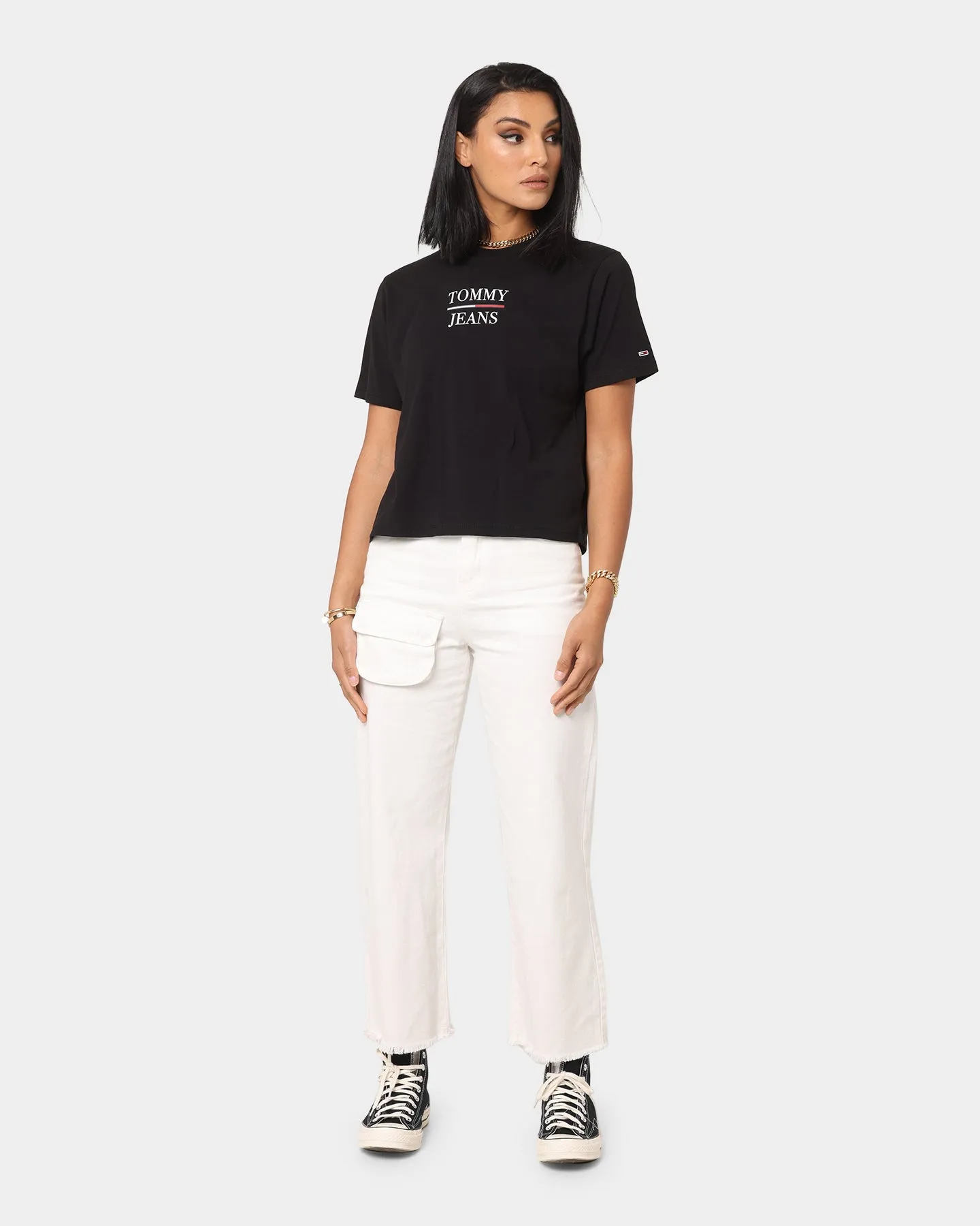 Tommy Jeans Women's Boxy Crop Tommy T-Shirt Black