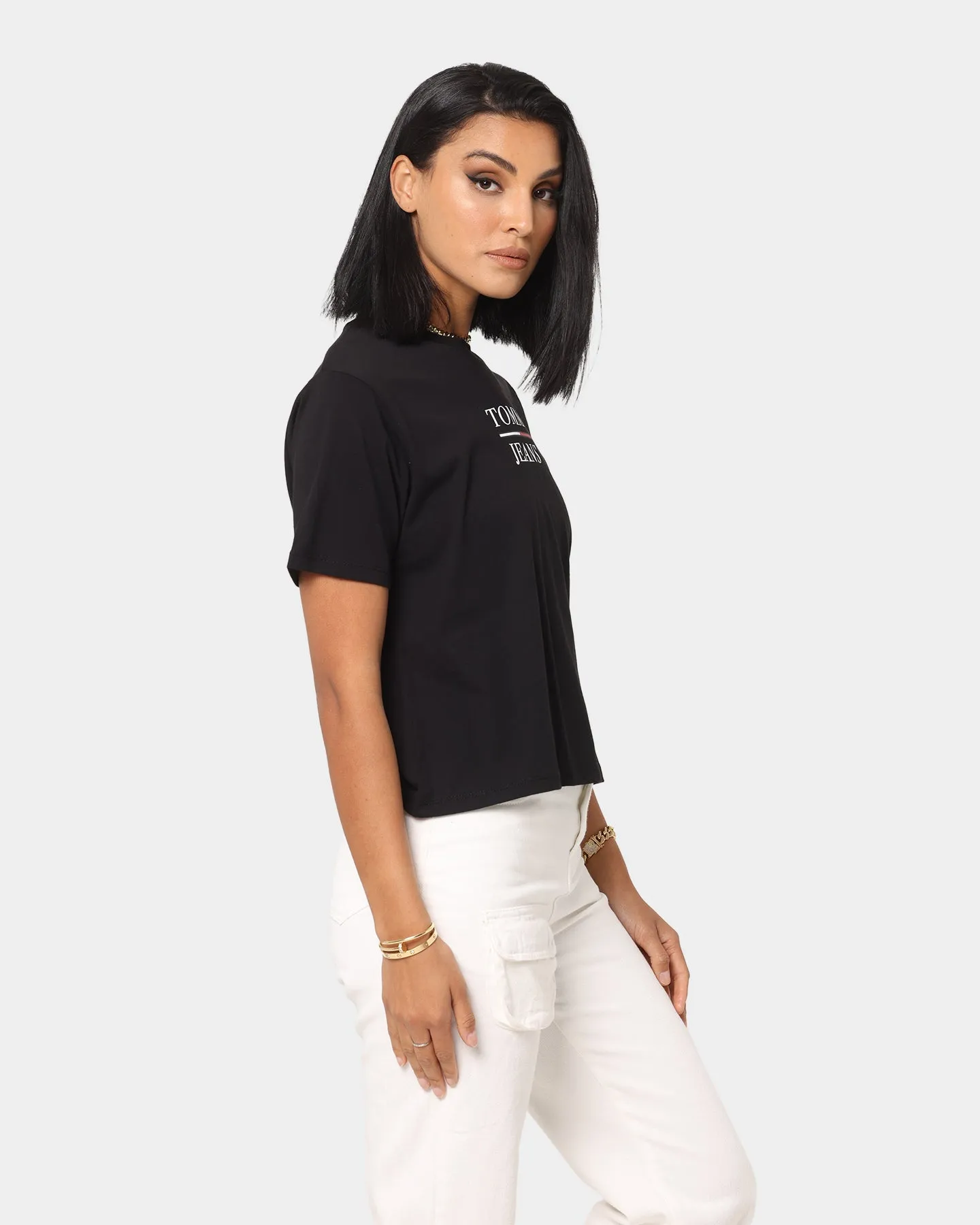 Tommy Jeans Women's Boxy Crop Tommy T-Shirt Black