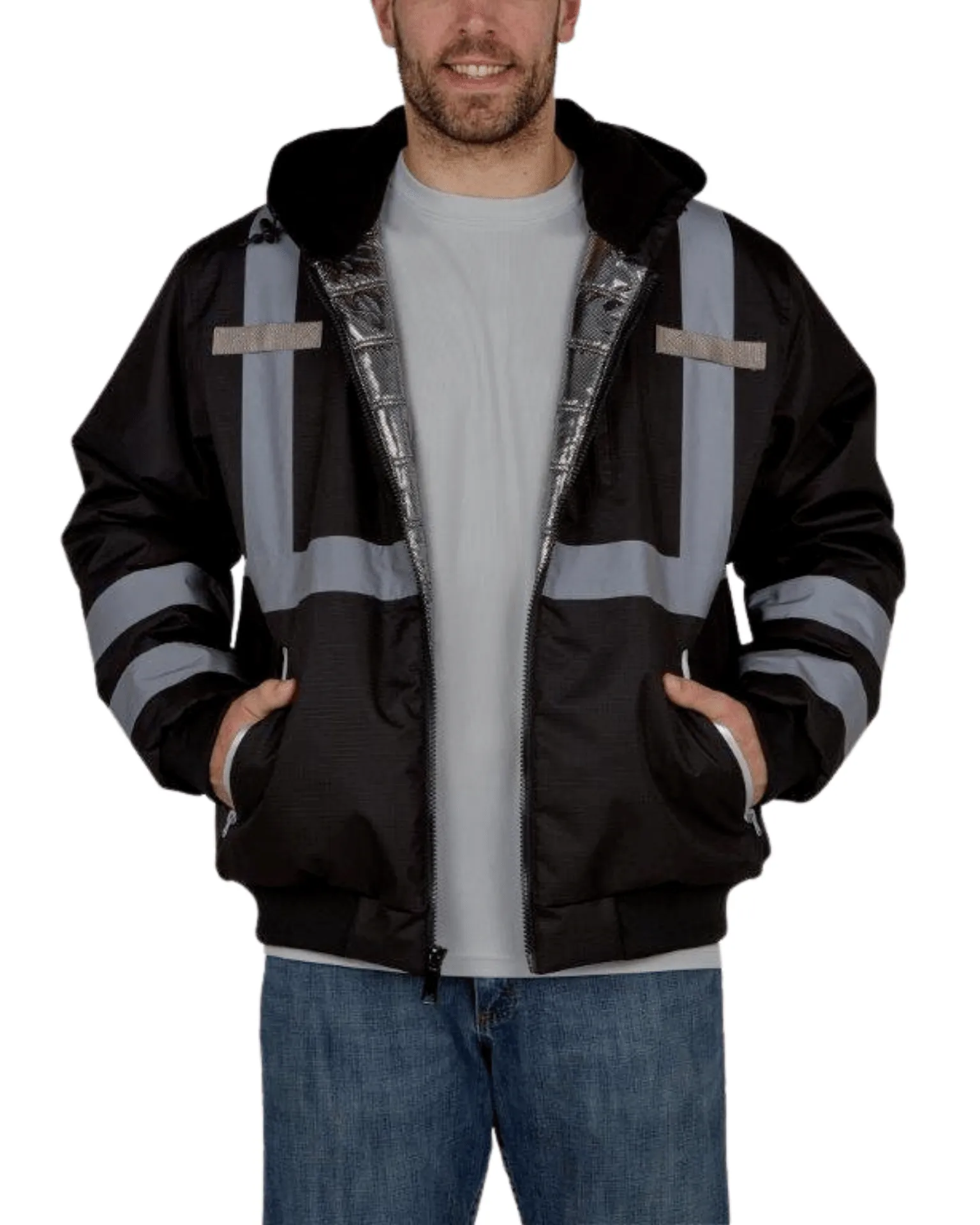 UPA889 HiVis Men's Warm Up Bomber Jacket