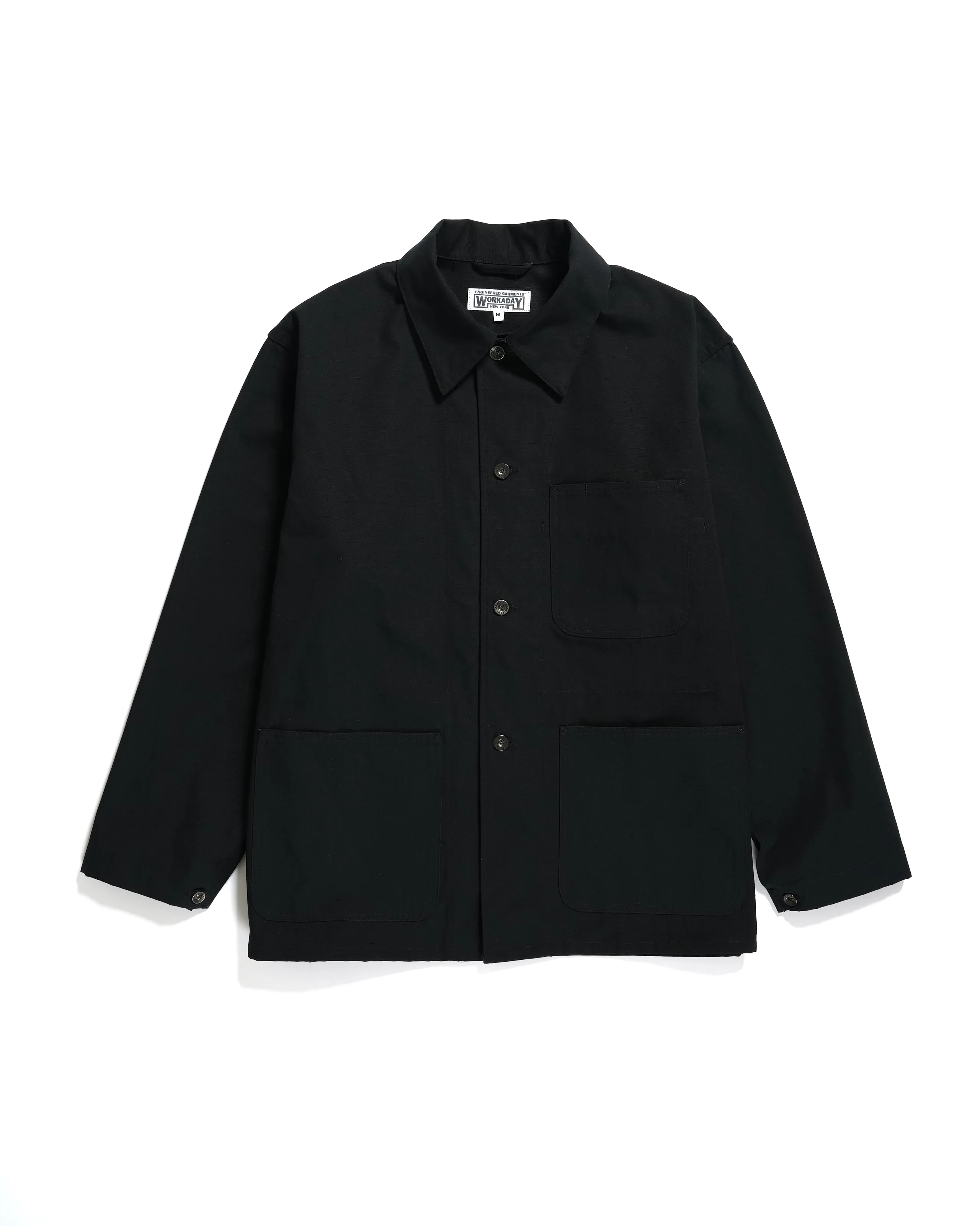 Utility Jacket - Black Heavyweight Ripstop Cotton