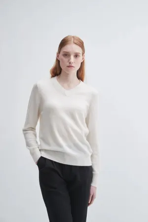 V-Neck Cashmere Sweater Ivory