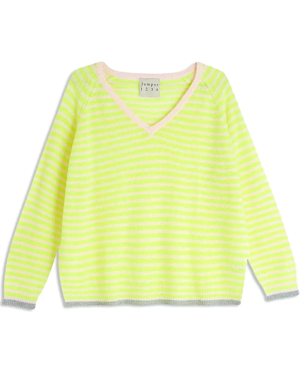 Yellow Stripe V-Neck Sweater